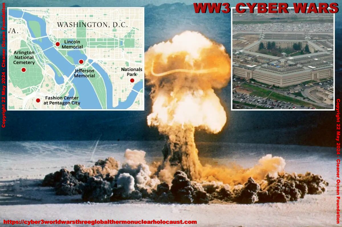 In the ?rst fraction of a millisecond after the bomb strikes the Pentagon, there is light. Soft X-ray light with a very short wavelength. The light superheats the surrounding air to millions of degrees, creating a massive ?re-ball that expands at millions of miles per hour. Within seconds, this ?reball increases to a diameter of a little more than a mile, its light and heat so intense that concrete surfaces explode, metal objects melt or evaporate, stone shatters, humans instantaneously convert into combusting carbon. The ?ve-story, ?ve-sided structure and everything inside its 6.5 million square feet of office space explodes into superheated dust; all 27,000 Pentagon employees perishing instantly.