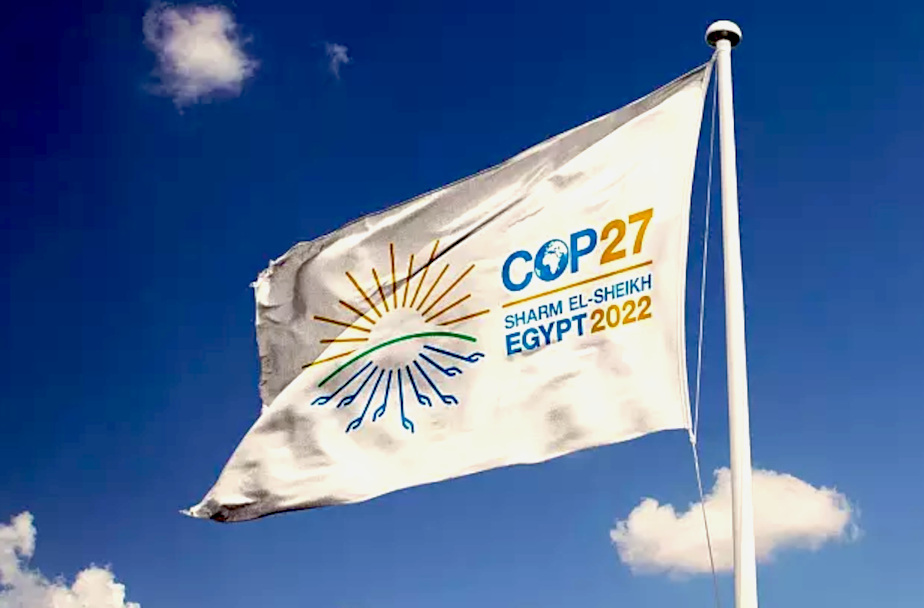 Flag at COP27 Sharm El-Sheikh, Egypt